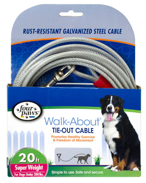 Four Paws Dog Super Tie Out Cable Silver 20 Feet - Image 2