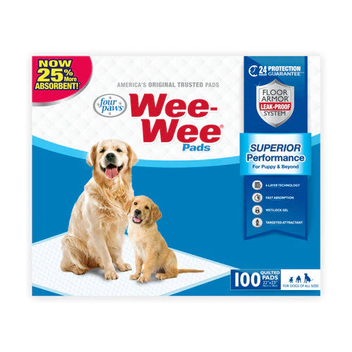 Four Paws Wee Wee Absorbent Pads for Dogs 100 Count Standard 22" x 23" - Image 2