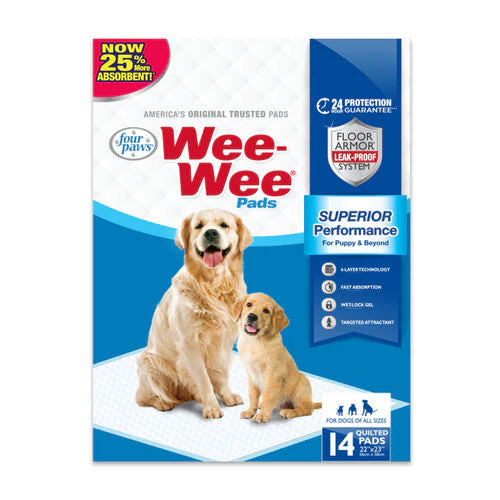Four Paws Wee-Wee Superior Performance Puppy & Dog Training Pads 14 Count Standard 22" x 23" - Image 2