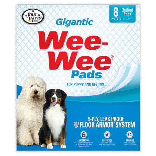 Four Paws Four Paws Wee-Wee Gigantic Dog Pee Pads 8-Count Gigantic 27.5" x 44" - Image 2