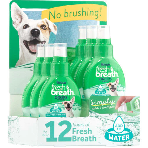 TropiClean Fresh Breath Drops for Dogs Display 6 Piece - Image 2