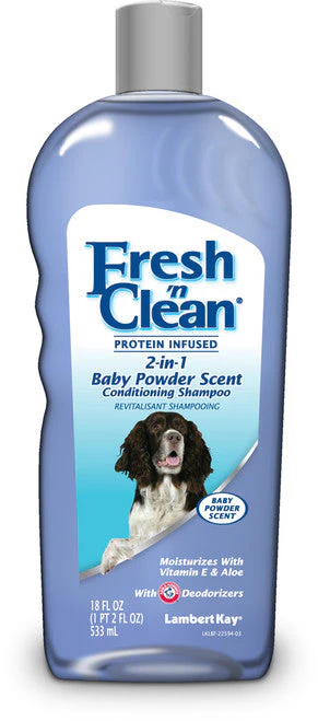 Fresh N Clean 2in1 Protein Infused Conditioning Shampoo Baby Powder Scent 18 fl. oz (DD) - Image 2