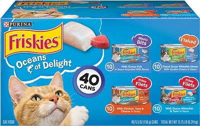 Purina Friskies Oceans of Delight Wet Cat Food Variety Pack - (40) 5.5 oz {L-1}050684 - Image 2