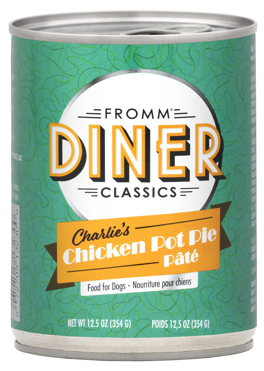 Fromm Diner Classics Charlies Chicken Pot Pie Pate Canned Dog Food 12.5 oz - Case of 12
