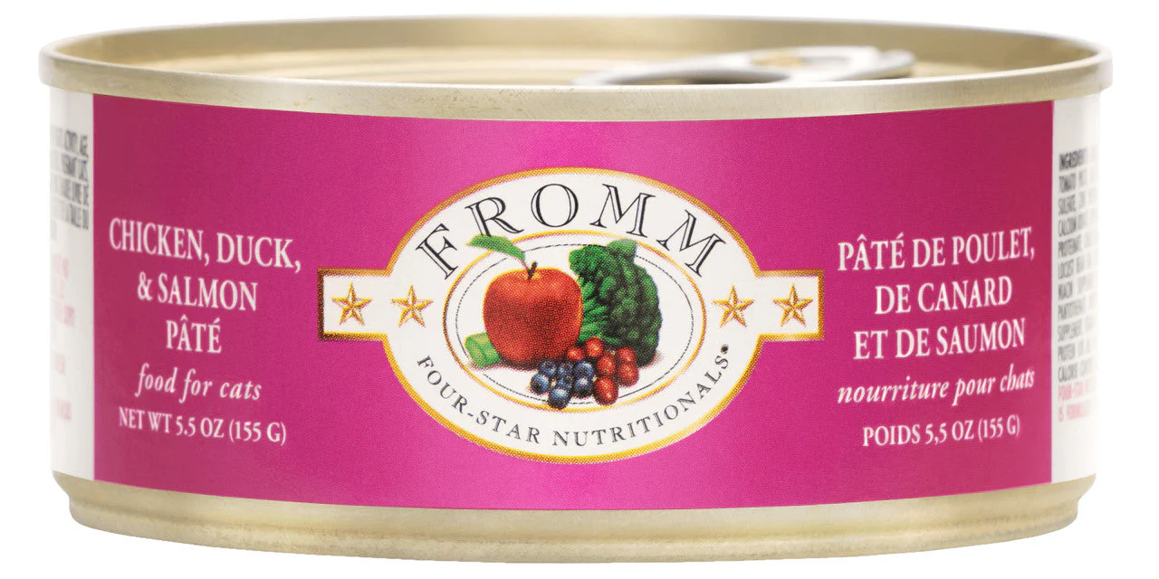 Fromm Four-Star Chicken, Duck & Salmon Pate Canned Cat Food 5.5 oz - Image 2