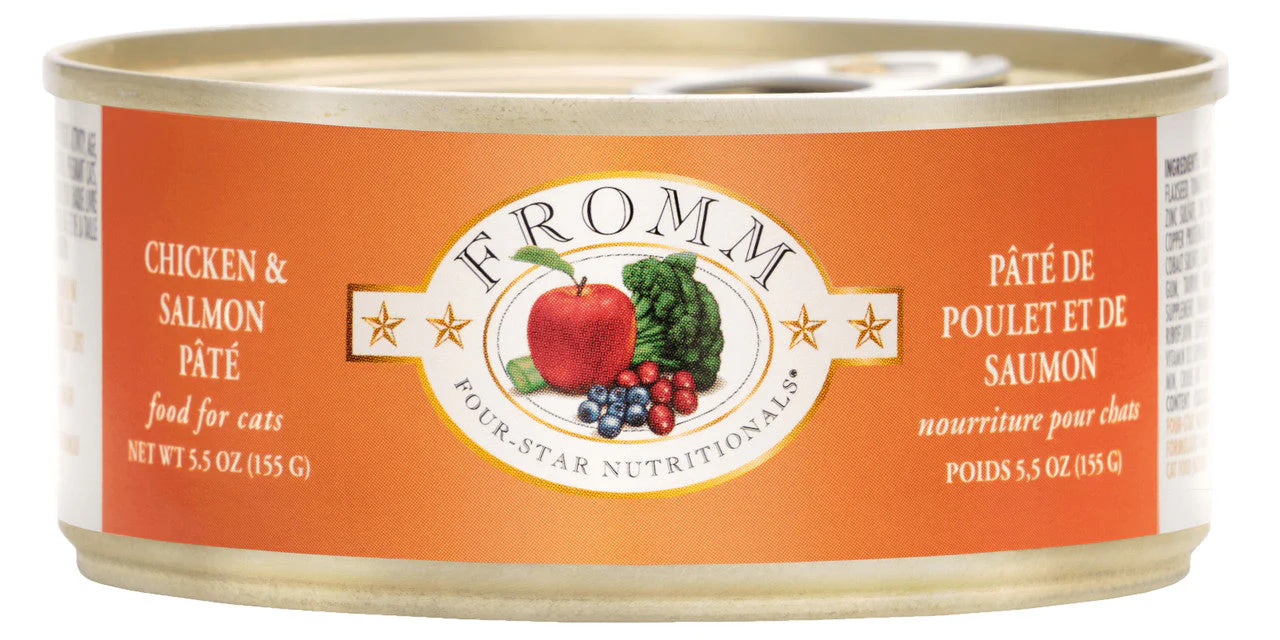 Fromm Four-Star Chicken & Salmon Pate Canned Cat Food 5.5 oz - Image 2