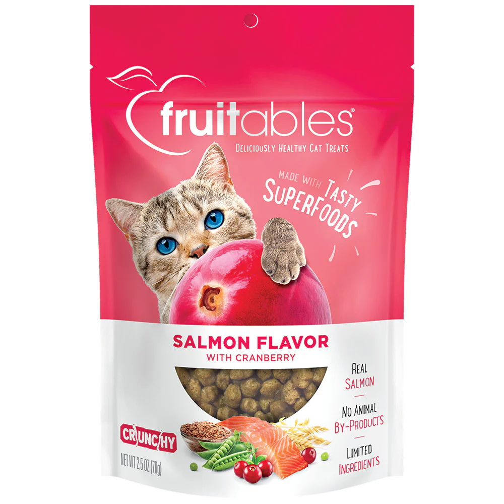 Fruitables Limited Ingredient Crunchy Cat Treats Salmon w/Cranberry 2.5 oz