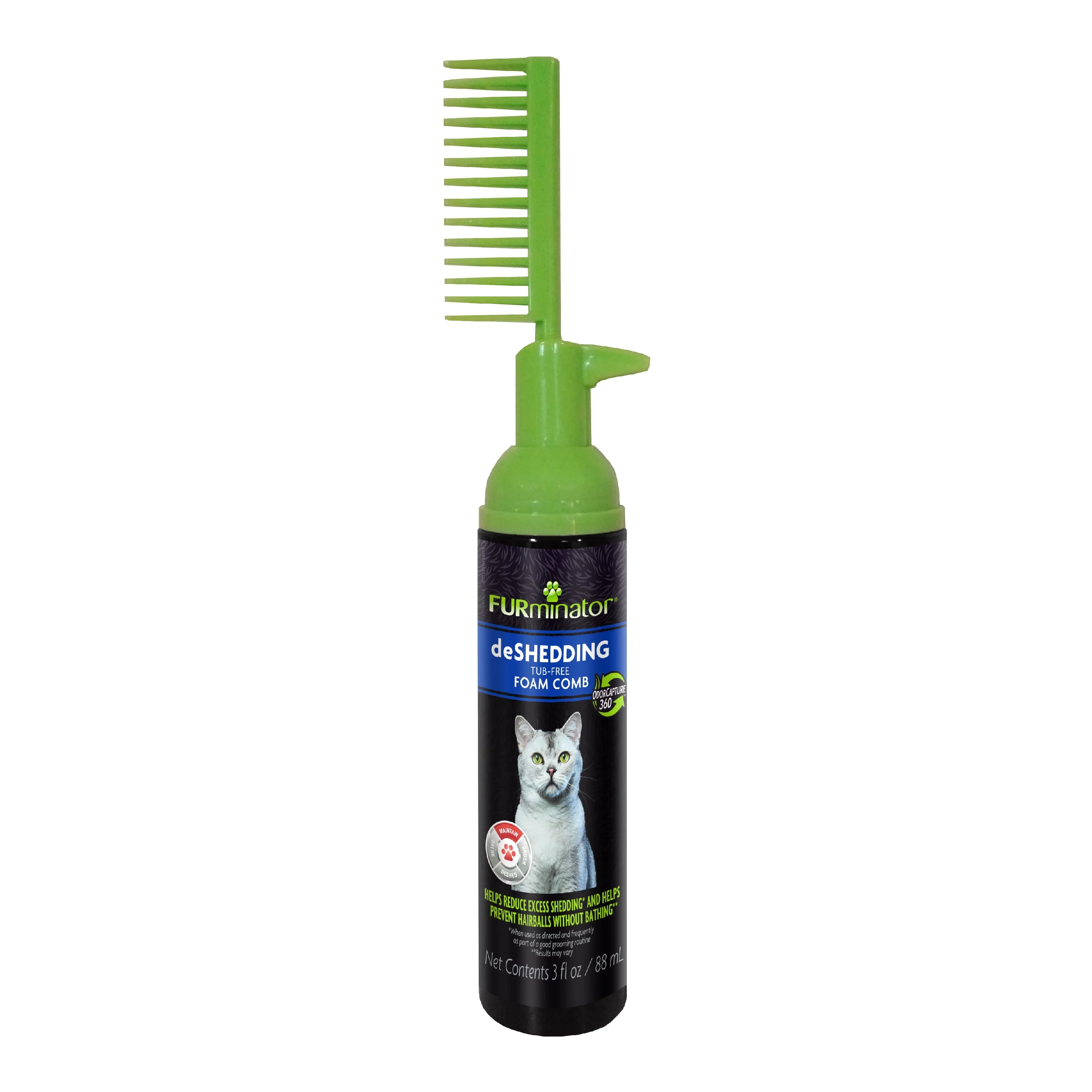 FURminator deShedding Tub Free Foam Comb for Cats 3 oz