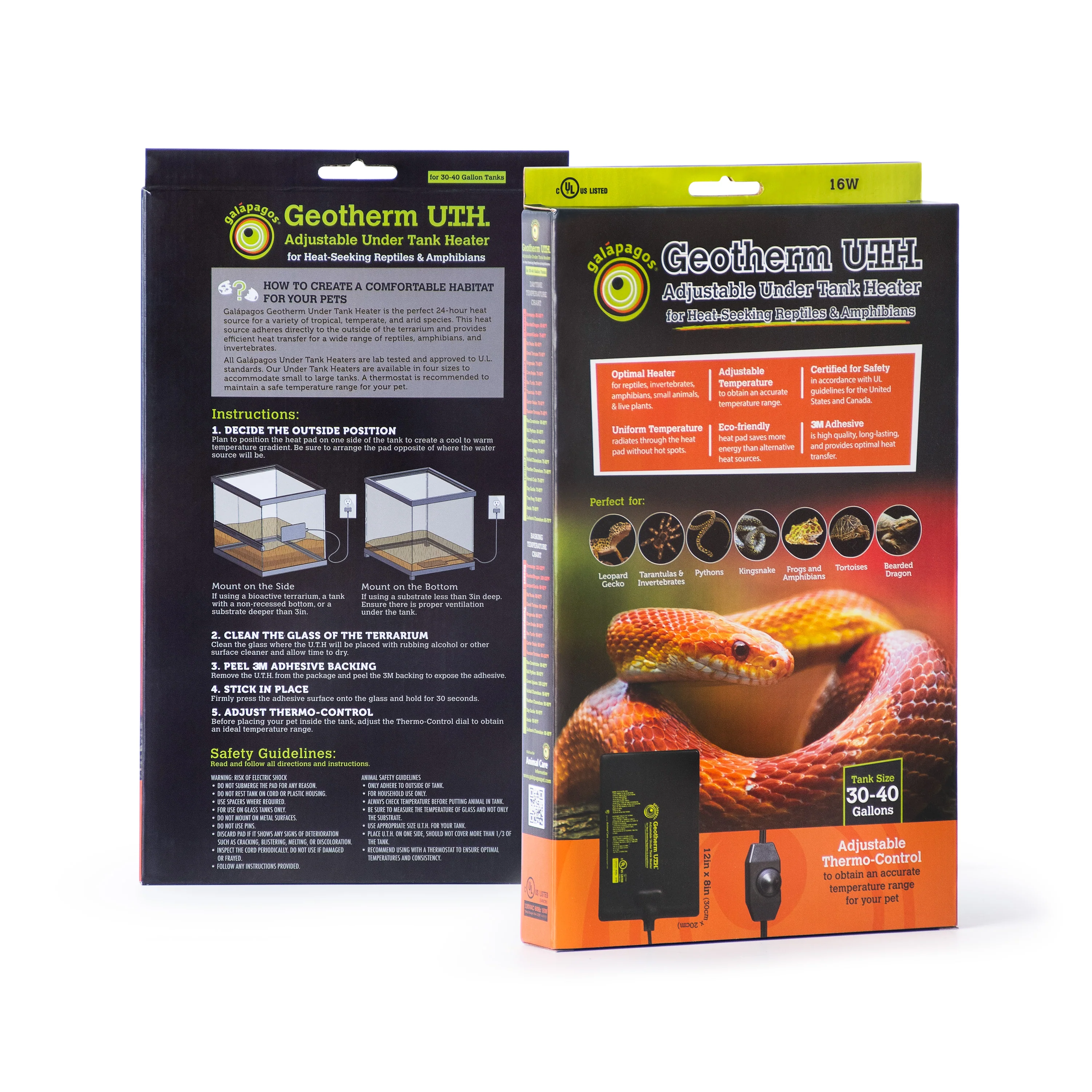 Galapagos Gapagos Geotherm Under Tank Heater 16W 30-40 gal
