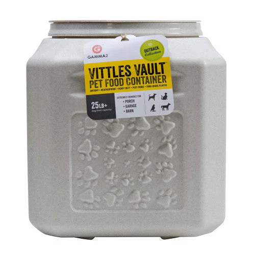 Vittles Vault Outback Paw Print Pet Food Container White 25 lb - Image 2