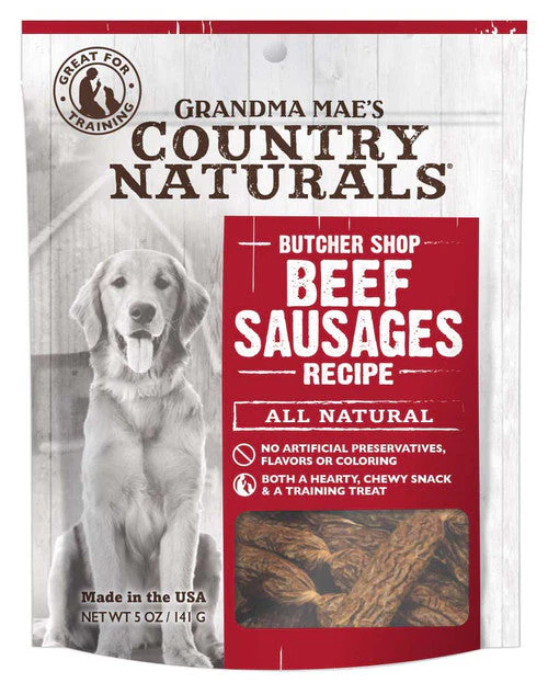 Grandma Mae's Country Naturals Grain Free Beef Sausages Dog Treats 5 oz - Image 2