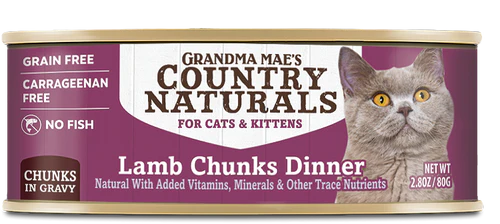 Grandma Mae's Country Naturals Grain Free Chunks in Gravy Wet Cat & Kitten Food Lamb 2.8oz 24pk - Image 2