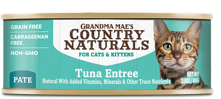 Grandma Mae's Country Naturals Grain Free Pate Wet Cat & Kitten Food Tuna 2.8oz 24pk