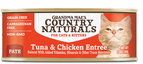 Grandma Mae's Country Naturals Grain Free Pate Wet Cat & Kitten Food Tuna & Chicken 2.8oz 24pk - Image 2