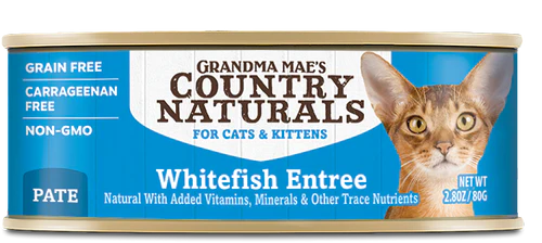 Grandma Mae's Country Naturals Grain Free Pate Wet Cat & Kitten Food Whitefish 2.8oz 24pk - Image 2