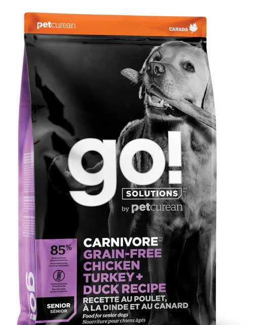 Petcurean GO! CARNIVORE Grain Free Chicken, Turkey + Duck Senior Dog 22lb {L-1}152261 - Image 2