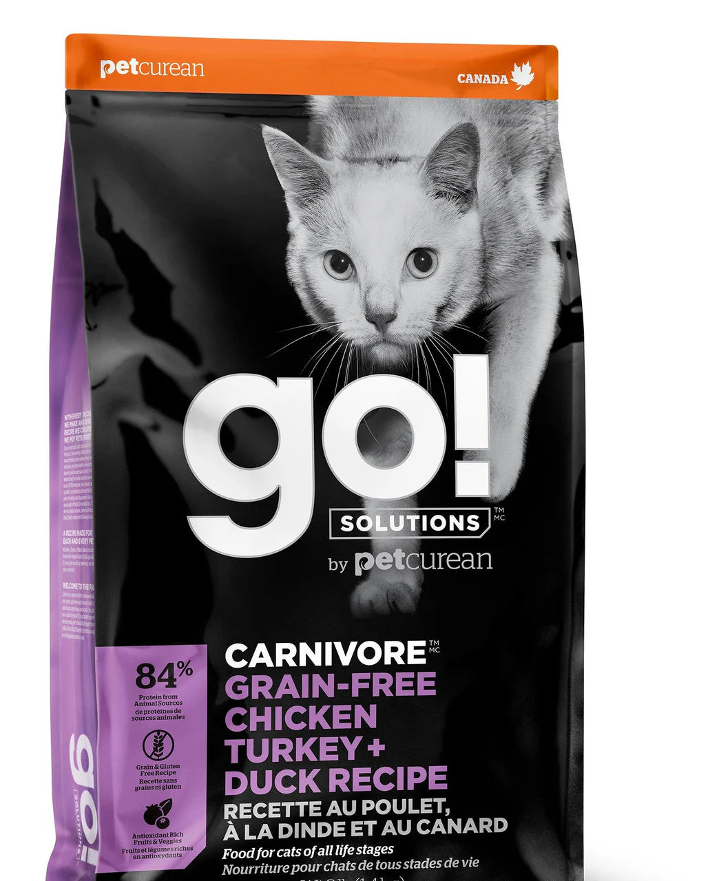 Petcurean GO! CARNIVORE Grain Free Chicken, Turkey + Duck Cat 16lb {L-1}152265