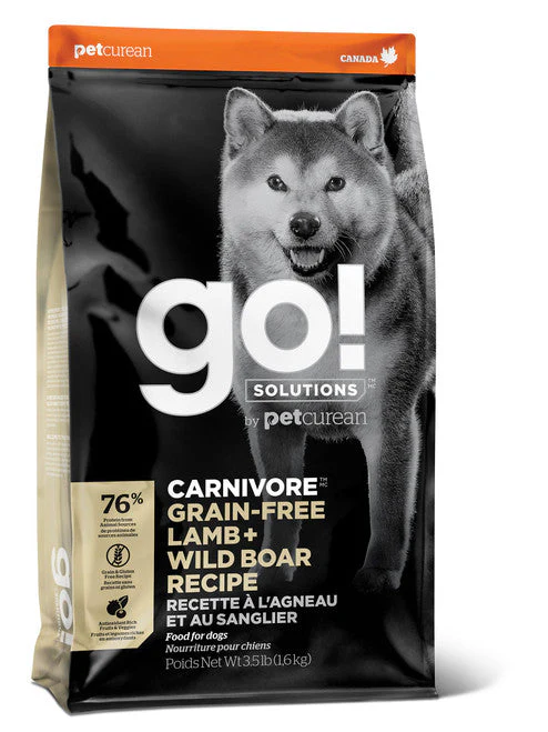 Petcurean GO! CARNIVORE Grain Free Lamb + Wild Boar Recipe for dogs 3.5lb C=6 {L-1}152234 - Image 2
