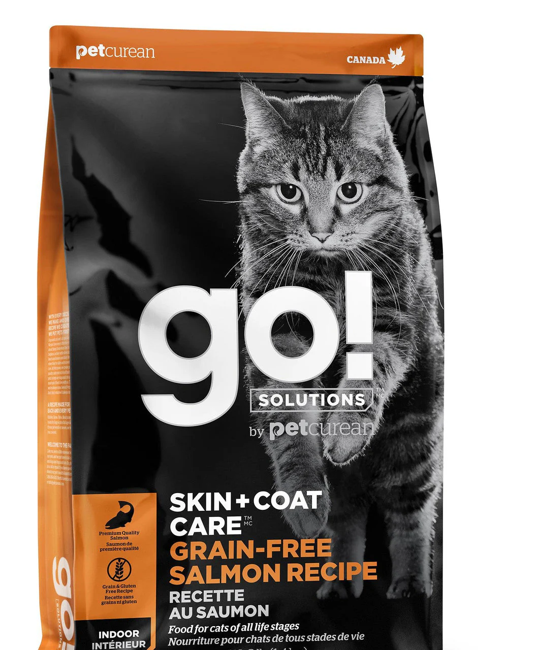 Petcurean Go! Skin & Coat Care Grain Free Salmon Recipe for cats 8lb C=4 {L-1}152230