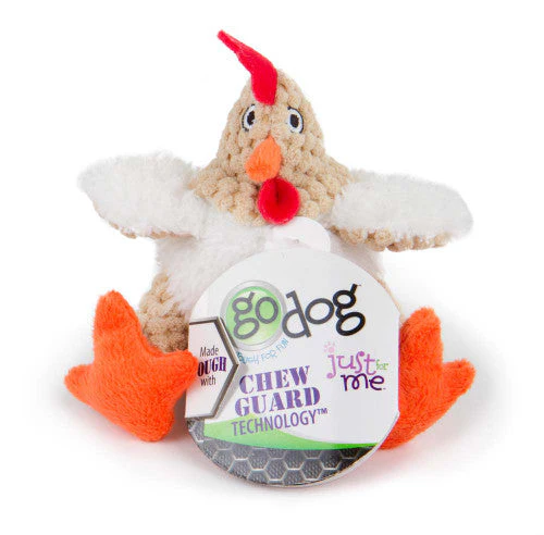 goDog Just For Me Fat Rooster with Chew Guard Technology Tough Plush Dog Toy White - Image 2