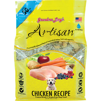 Grandma Lucy's Artisan Grain Free Chicken Freeze Dried Dog Food-10-lb, Makes 50 Lbs Of Food-{L+x}