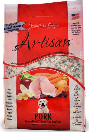 Grandma Lucy's Artisan Grain Free Pork Freeze Dried Dog Food-3-lb, Makes 15 Lbs Of Food-{L-tx}