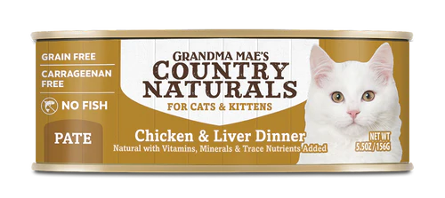 Grandma Mae's Country Naturals Grain Free Pate Wet Cat & Kitten Food Chicken & Liver 5.5oz 24pk - Image 2