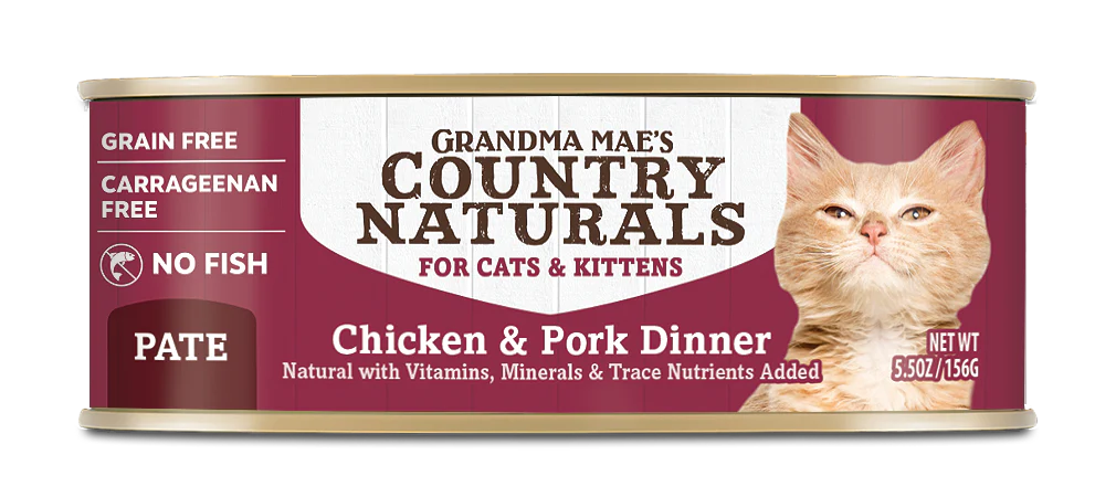 Grandma Mae's Country Naturals Grain Free Wet Cat Food Pork & Chicken 5.5oz 24pk