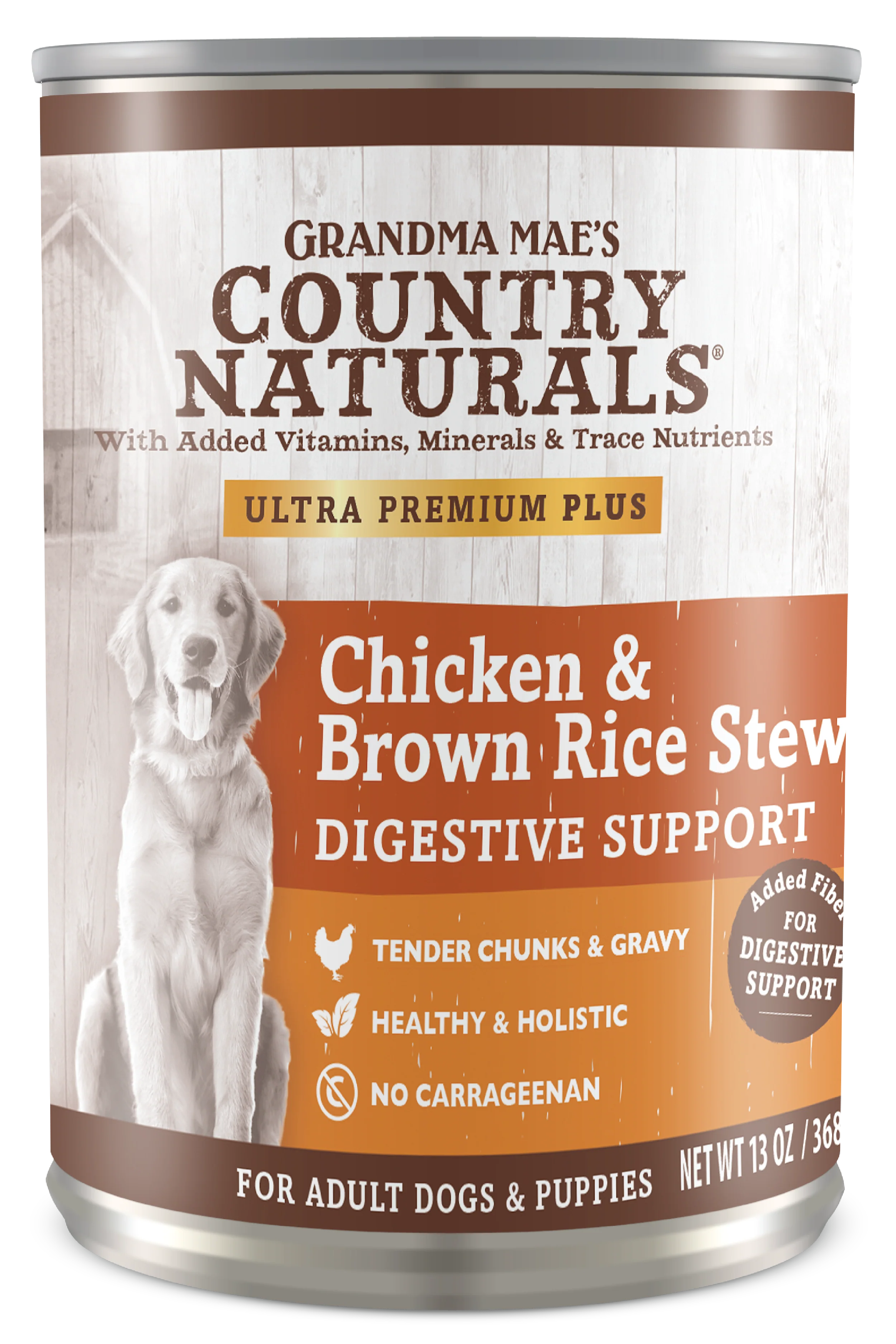 Grandma Mae's Country Naturals Digestive Support Wet Dog Food Chicken & Brown Rice Stew 12ea/13 oz