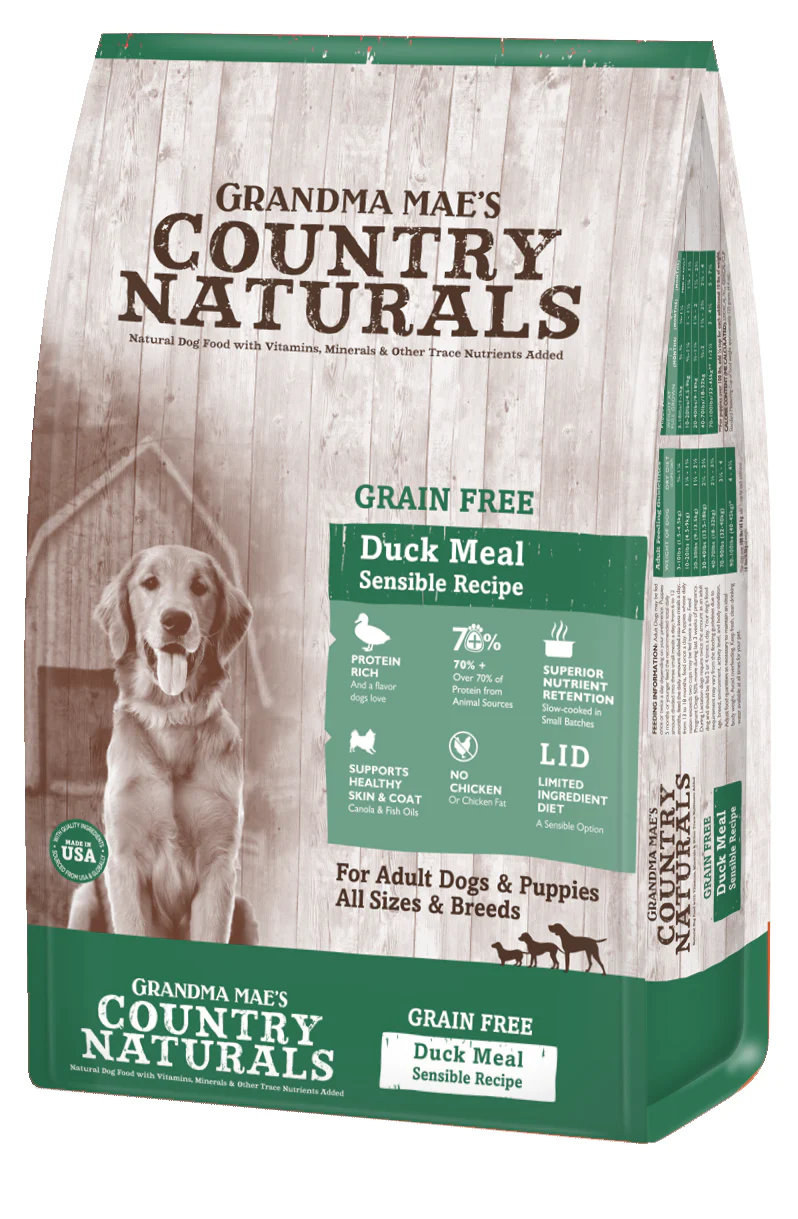Grandma Mae's Country Naturals Grain Free L.I.D. Dry Dog Food Duck 12 lb