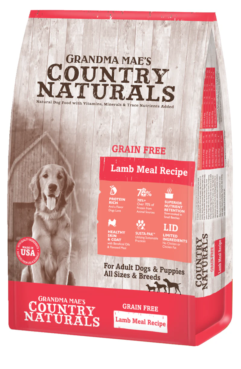Grandma Mae's Country Naturals Grain Free L.I.D. Dry Dog Food Lamb 12 lb
