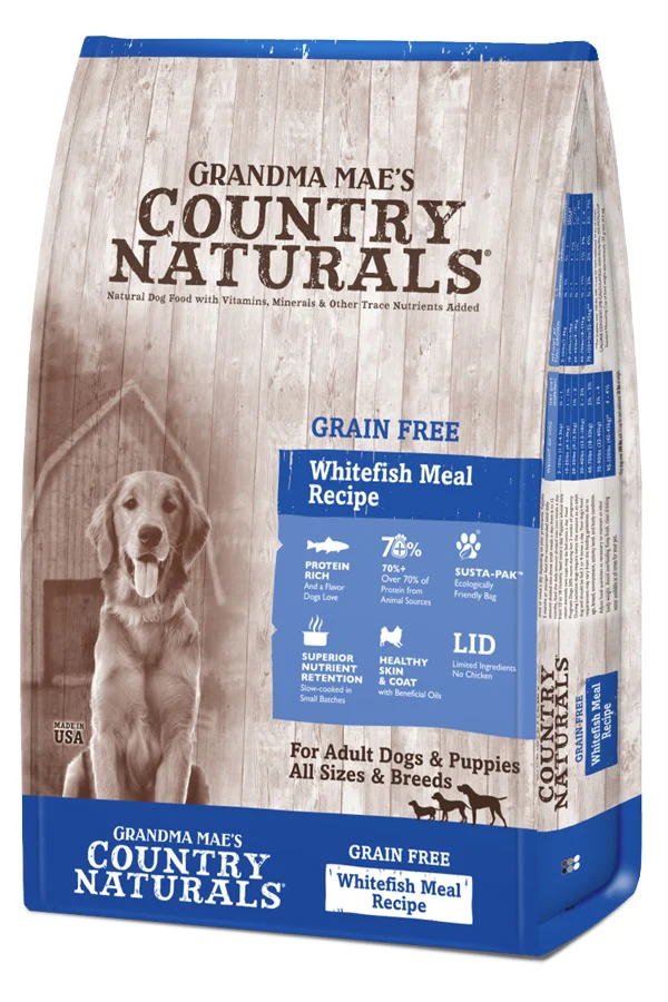 Grandma Mae's Country Naturals Grain Free L.I.D. Dry Dog Food Whitefish 23 lb