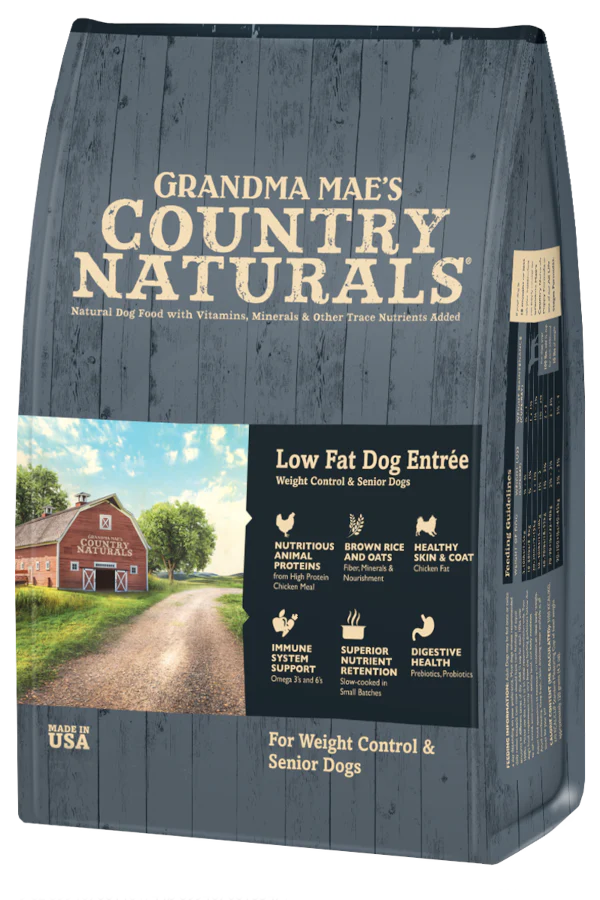 Grandma Mae's Country Naturals Low Fat Dry Dog Food Chicken & Rice 24 lb
