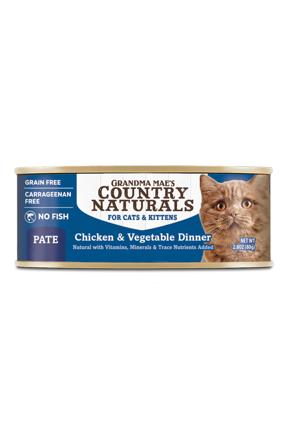 Grandma Mae's Country Naturals Pate Dinner Canned Cat Food Chicken & Vegetables 24ea/2.8 oz
