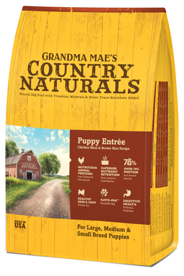 Grandma Mae's Country Naturals Premium All Natural Puppy Dry Dog Food Chicken 12 lb
