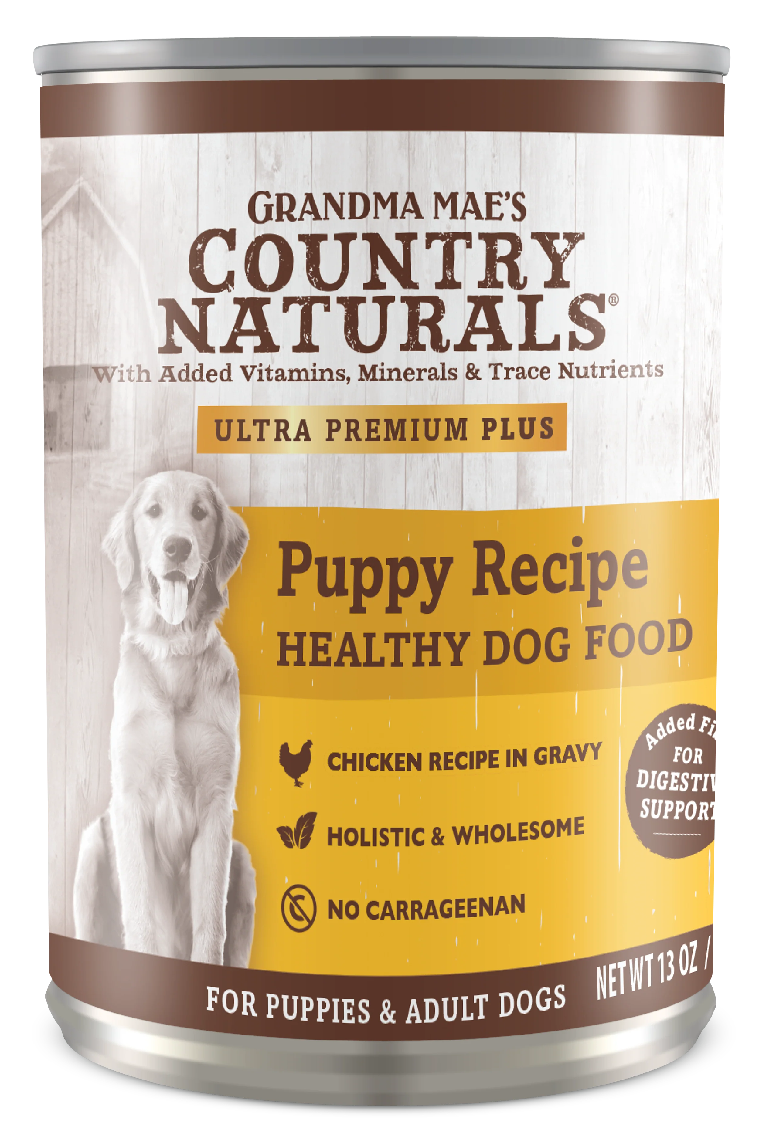 Grandma Mae's Country Naturals Puppy Recipe Wet Dog Food Chicken 12ea/13 oz