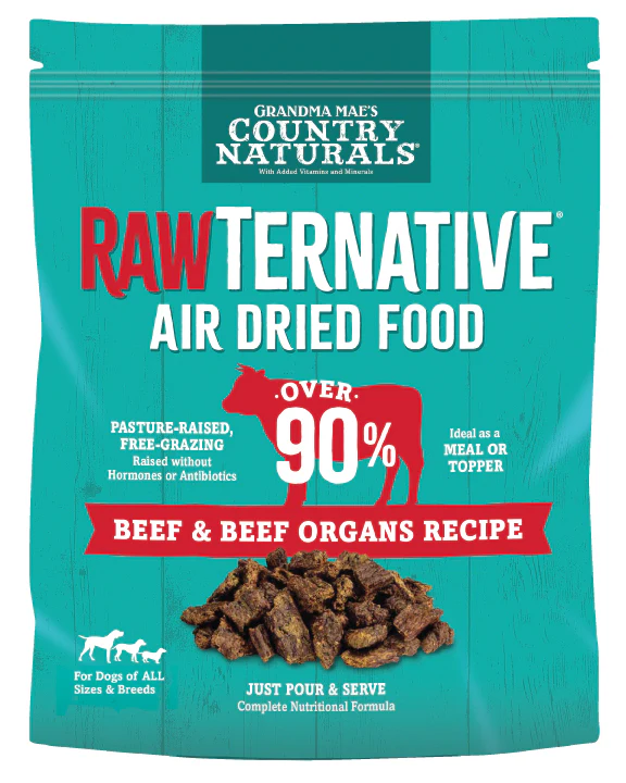 Grandma Mae's Country Naturals RawTernative Air Dried Dry Dog Food Beef & Beef Organs 5 oz