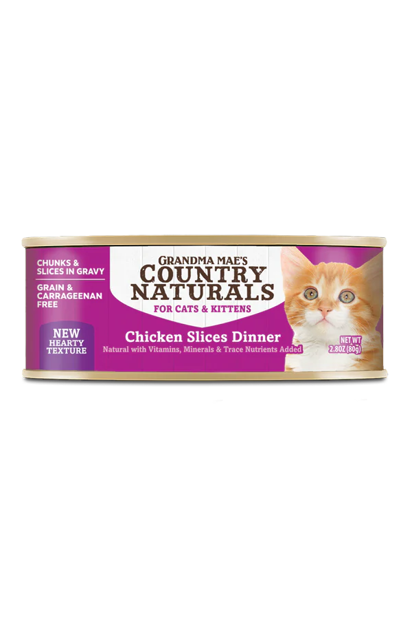 Grandma Mae's Country Naturals Slices in Gravy Dinner Canned Cat Food Chicken Slices 24ea/2.8 oz