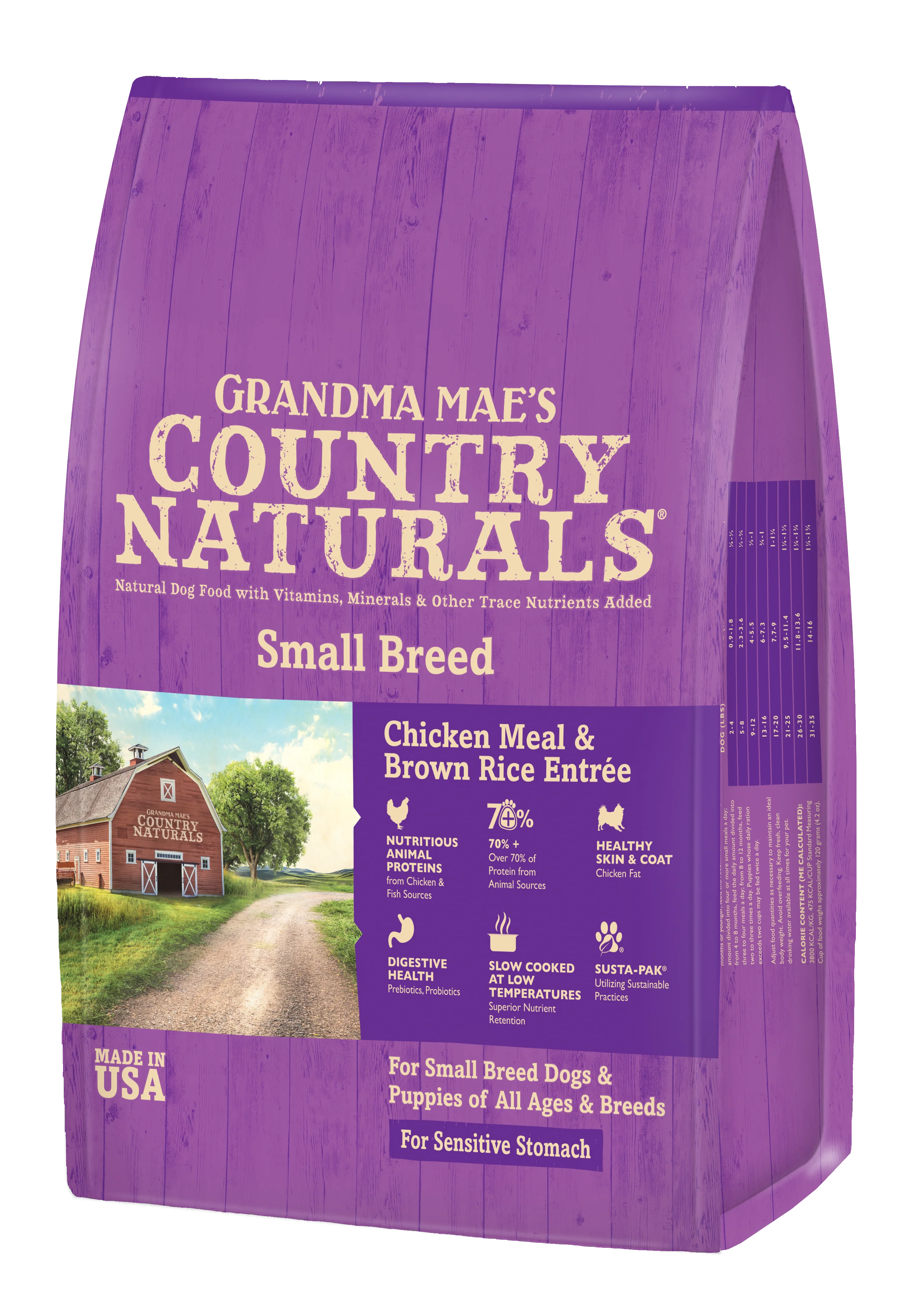 Grandma Mae's Country Naturals Small Breed Sensitive Stomach Dry Dog Food Chicken & Rice 12 lb