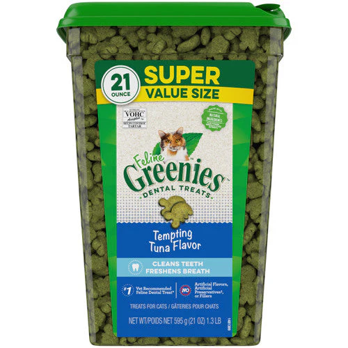 Greenies Feline Adult Cat Dental Treats Tempting Tuna 21oz - Image 2