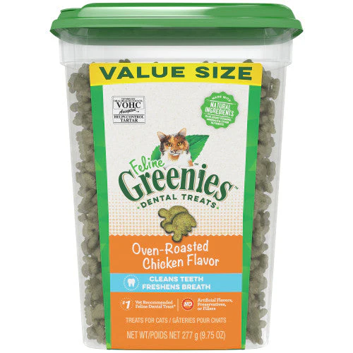 Greenies Feline Adult Cat Dental Treats Oven Roasted Chicken 9.75oz - Image 2