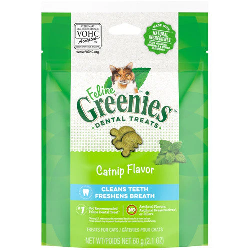 Greenies Feline Adult Cat Dental Treats Catnip 2.1oz - Image 2
