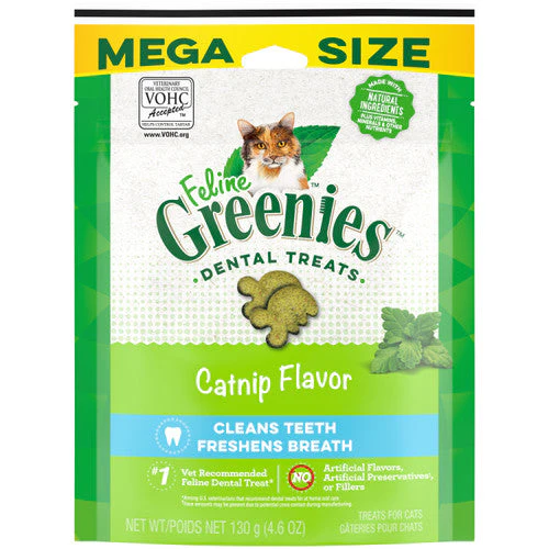 Greenies Feline Adult Cat Dental Treats Catnip 4.6oz - Image 2