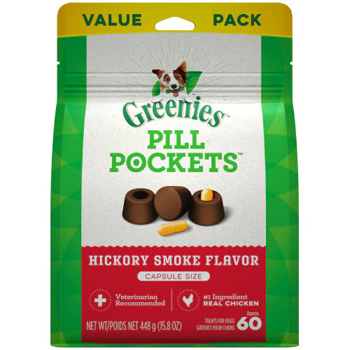 Greenies Pill Pockets for Capsules Hickory Smoke 60 Count 15.8 oz - Image 2