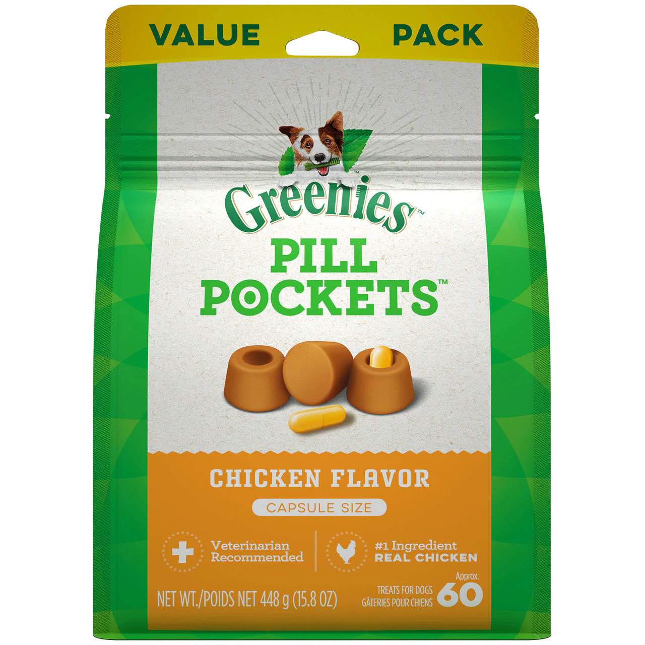 Greenies Pill Pockets for Capsules Chicken 60 Count 15.8 oz