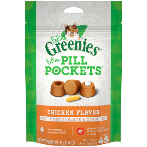 Greenies Feline Pill Pockets Cat Treats Chicken 1.6oz 45ct - Image 2