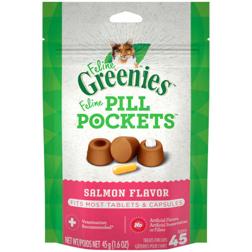 Greenies Feline Pill Pockets Cat Treats Salmon 1.6oz 45ct - Image 2
