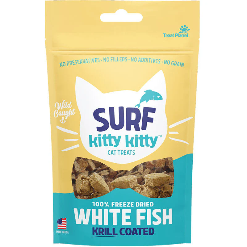 Surf Kitty Kitty 100% Freeze-dried White Fish Treat With Krill Coating 0.6oz