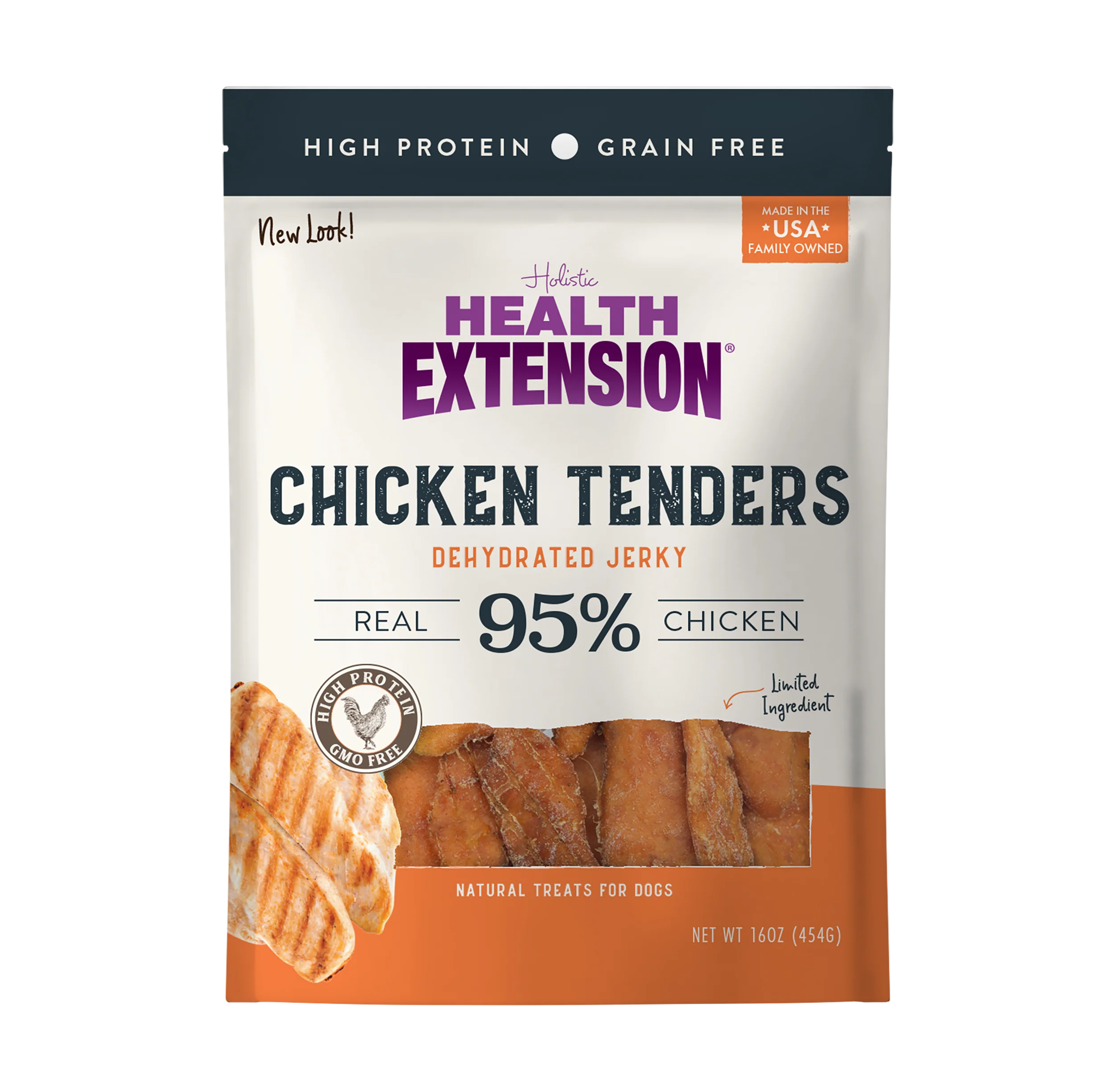 Health Extension Chicken Teners Jerky Orange 16 oz