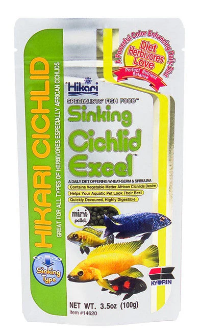 Hikari Cichlid Excel Sinking Pellets Fish Food 3.5 oz Mini - Image 2